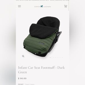 Little unicorn dark green car seat footmuff brand new never opened